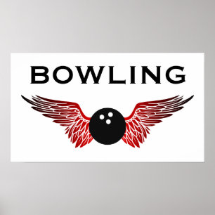 geflügelter Bowling Poster