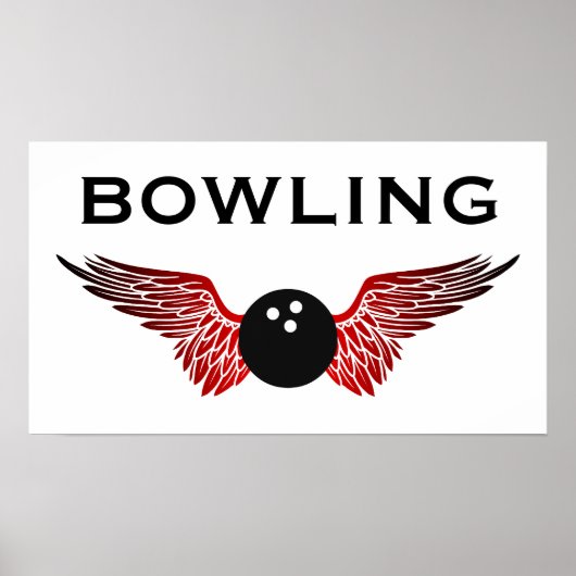 geflügelter Bowling Poster (Vorne)