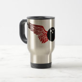 geflügelter Bowling Reisebecher (Vorderseite Links)