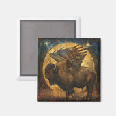 Geflügelter Büffelbisonmagnet Magnet (Vorderseite/Rückseite)