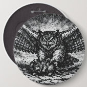 Geflügelter Eulen-Sentinel von BurnsInHell Button (Vorne & Hinten)
