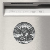 Geflügelter Eulen-Sentinel von BurnsInHell Magnet (In Situ (Geschirrspüler))