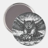 Geflügelter Eulen-Sentinel von BurnsInHell Magnet (Vorderseite/Rückseite)