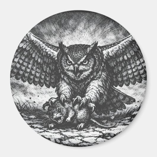Geflügelter Eulen-Sentinel von BurnsInHell Magnet (Vorne)