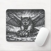 Geflügelter Eulen-Sentinel von BurnsInHell Mousepad (Mit Mouse)