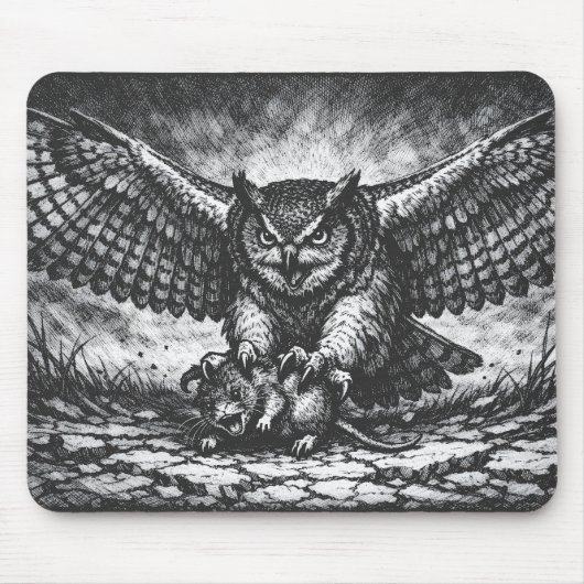 Geflügelter Eulen-Sentinel von BurnsInHell Mousepad (Vorne)