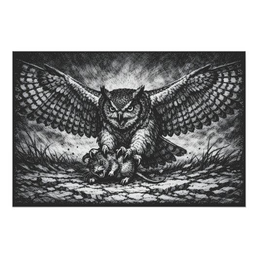 Geflügelter Eulen-Sentinel von BurnsInHell Poster (Vorderseite)