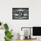 Geflügelter Eulen-Sentinel von BurnsInHell Poster (Heimbüro)
