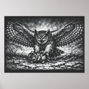 Geflügelter Eulen-Sentinel von BurnsInHell Poster