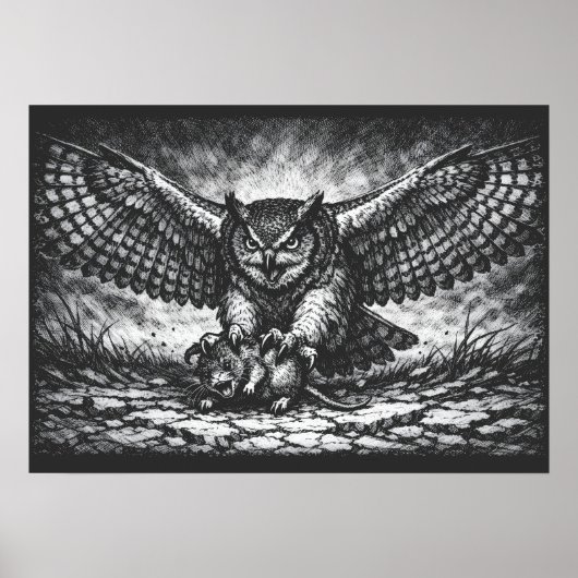 Geflügelter Eulen-Sentinel von BurnsInHell Poster (Vorne)