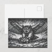 Geflügelter Eulen-Sentinel von BurnsInHell Postkarte (Vorne/Hinten)
