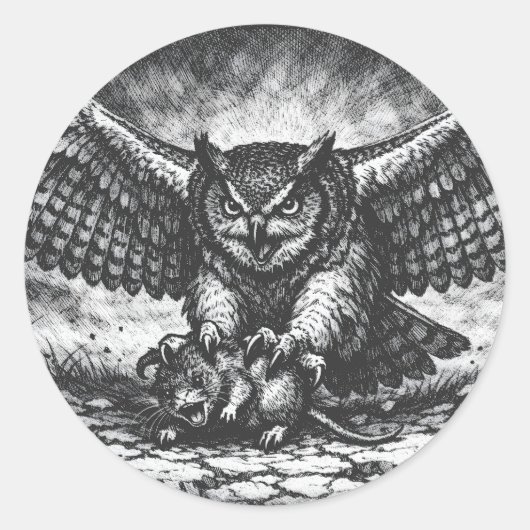 Geflügelter Eulen-Sentinel von BurnsInHell Runder Aufkleber (Vorderseite)