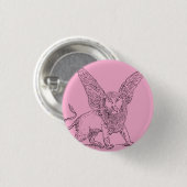 Geflügelter Löwe, Symbol des Heiligen Markus Button (Vorne & Hinten)