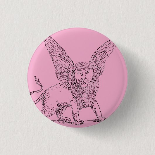 Geflügelter Löwe, Symbol des Heiligen Markus Button (Vorderseite)