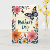 Geflügelter Muttertag Flugkarte Karte (Gelbe Blume)