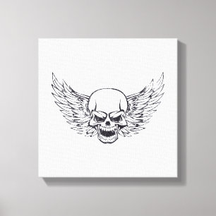 Geflügelter Totenkopf Leinwanddruck