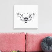 Geflügelter Totenkopf Leinwanddruck (Insitu (Wohnzimmer))