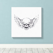 Geflügelter Totenkopf Leinwanddruck (Insitu (Holzboden))