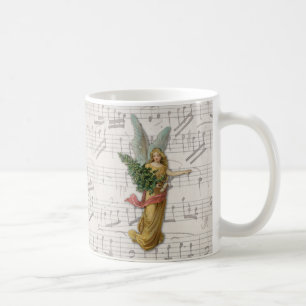 Geflügelter Weihnachtsengel-Baum viktorianischer P Kaffeetasse