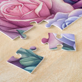 Geflügeltes Einhorn mit Blumen Puzzle (Seite)