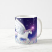 Geflügeltes Einhorn mit Sternen Kaffeetasse (VorderseiteRechts)