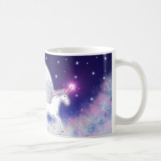 Geflügeltes Einhorn mit Sternen Kaffeetasse