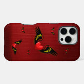Geflügeltes Herz iPhone Hülle (Rückseite (Horizontal))