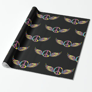 Geflügeltes Hippie-Friedenssymbol Thunder_Cove Geschenkpapier