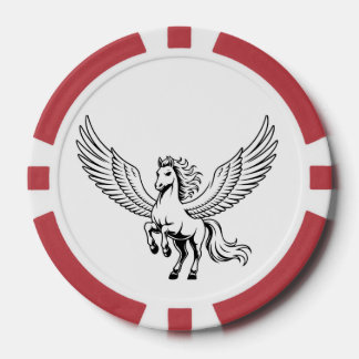 geflügeltes Pegasus-Pferd Pokerchip-Emblem Pokerchips