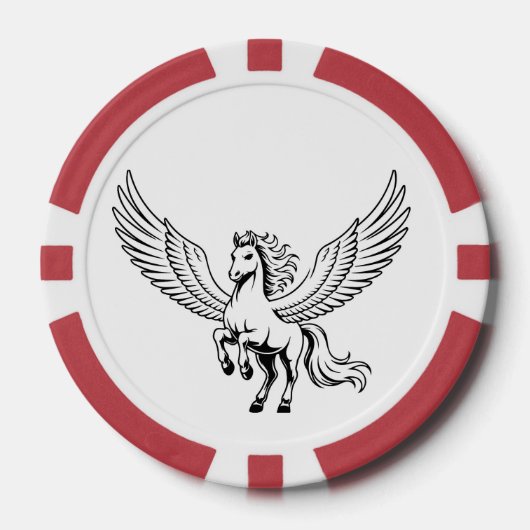 geflügeltes Pegasus-Pferd Pokerchip-Emblem Pokerchips (Vorderseite)