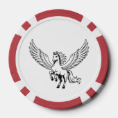 geflügeltes Pegasus-Pferd Pokerchip-Emblem Pokerchips (Rückseite)