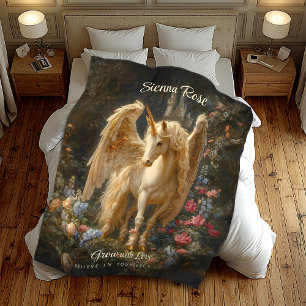 Geflügeltes Pferd Vintage-Renaissance vergoldetes Fleecedecke