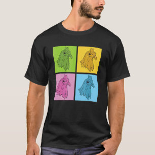 Geflügelzucht Vogel Tier Bauer Pop Art Huhn T-Shirt