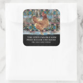 Geflügelzüchter Fleisch von Vögeln und Western in  Quadratischer Aufkleber (Tasche)