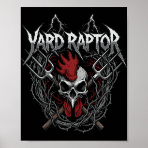 Geflügelzüchter Hof Raptor Schädel Farm Huhn Poster