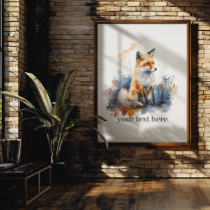 Geflüster des wilden Fuchses in Aquarell, individu Leinwanddruck