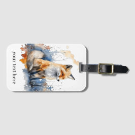 Geflüster des wilden Fuchses in Wasserfarbe, nach Gepäckanhänger