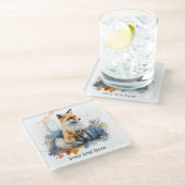 Geflüster des wilden Fuchses in Wasserfarbe, nach  Glasuntersetzer (Schrägansicht)