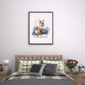 Geflüster des wilden Fuchses in Wasserfarbe, nach Leinwanddruck