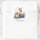 Geflüster des wilden Fuchses in Wasserfarbe, nach Quadratischer Aufkleber (Tasche)