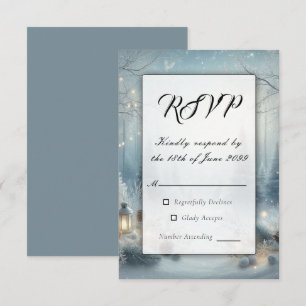 Geflüster einer Winterhochzeit zur Wintersonnenwen RSVP Karte