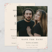 Geflüstertes Blütenblatt Elegant Minimalistisch mi Save The Date (Vorne/Hinten)