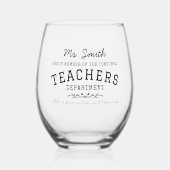 Gefolterte Lehrerabteilung Custom Wine Glass Weinglas Ohne Stiel (Vorderseite)