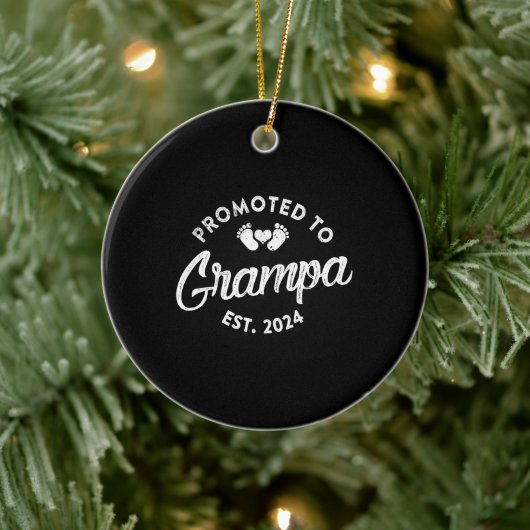 Gefördert zu Grampa Est 2024 Funny New Grampa Gesc Keramik Ornament (Baum)