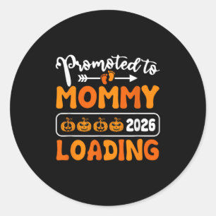 Gefördert zu Mommy 2026 Laden Pumpkin Halloween N Runder Aufkleber