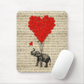 Geformte Ballone des Elefanten und des Herzens Mousepad (Mit Mouse)