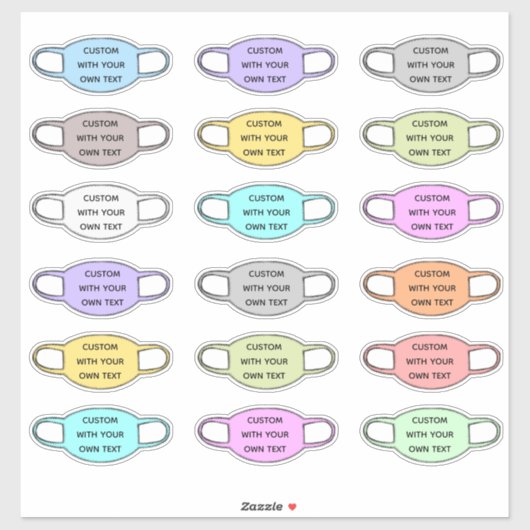 Geformte, benutzerdefinierte Textrahmenmaske Aufkleber (Blatt)