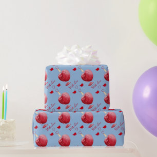 geformte Kerzen des brennenden roten Herzens Geschenkpapier