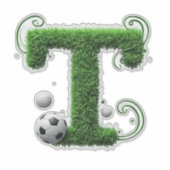 Geformter Grasbuchstabe mit Fußbällen Aufkleber (Vorderseite)
