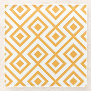 Geformtes geometrisches Muster der Raute Glasuntersetzer